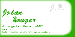 jolan manger business card